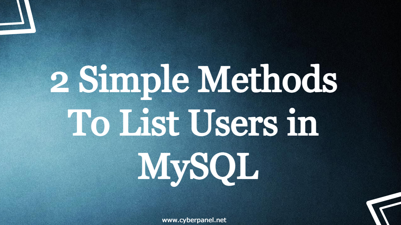 List Users in MySQL