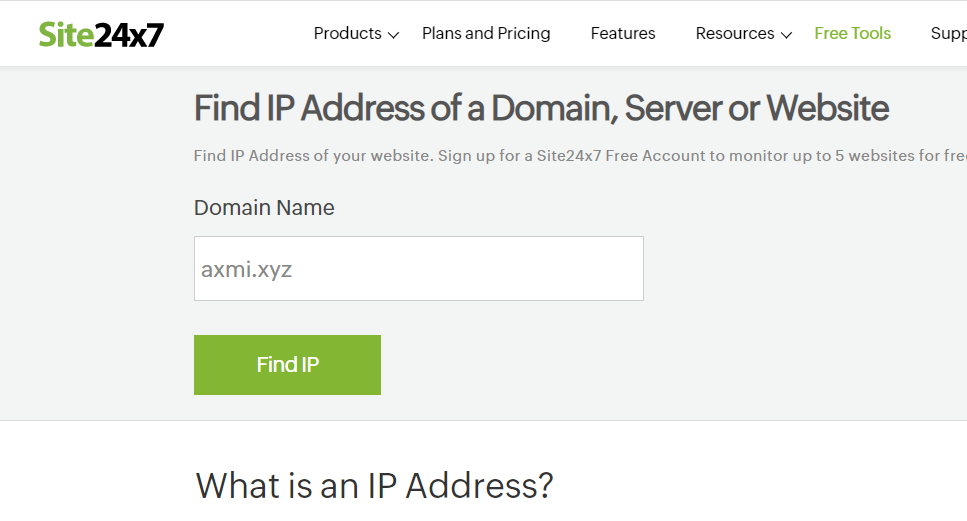 Find the IP Address of my Website, Server and Domain