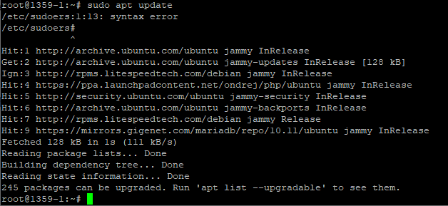 sudo apt update