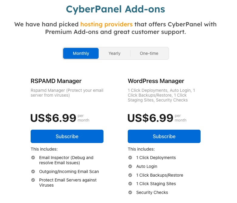 Cyberpanel-pricing