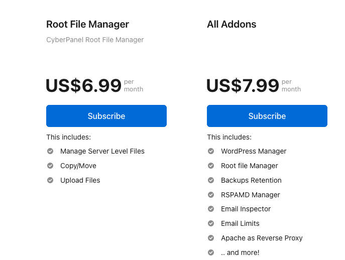 Cyberpanel-pricing