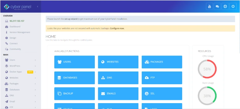 CyberPanel in Docker Security