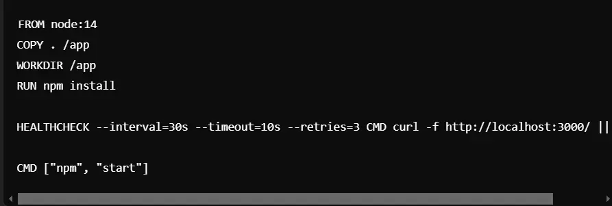 Dockerfile with Healthcheck