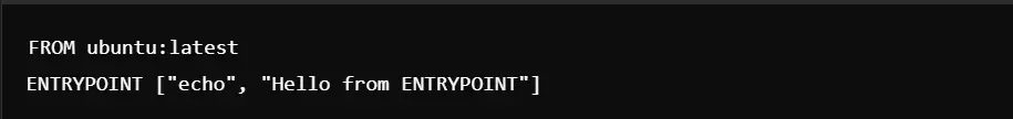 Dockerfile using ENTRYPOINT instruction