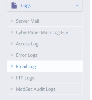 CyberPanel-Email Logs