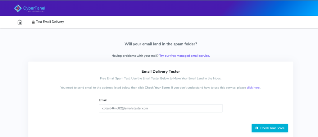 CyberPanel Email Tester