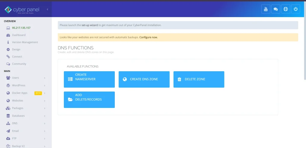 CyberPanel DNS Functions