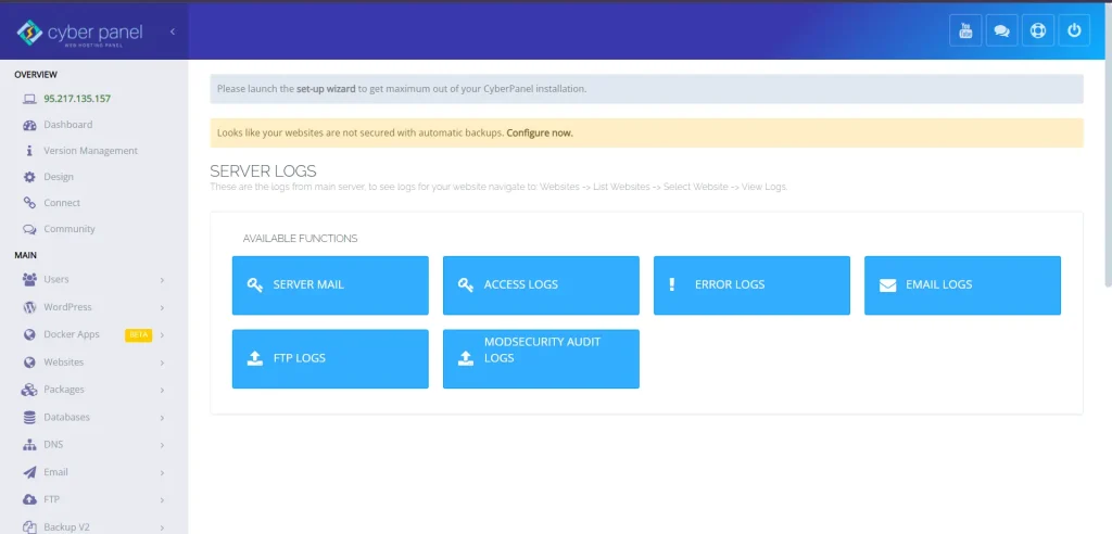 CyberPanel Logs