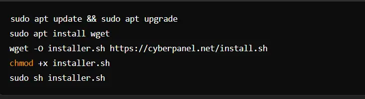 Installing CyberPanel in Ubuntu