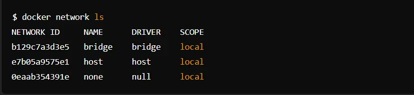 Docker Networking: viewing current version