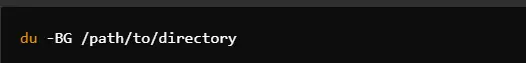 putting -BG option in du command
