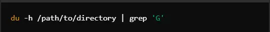 executing du command with grep