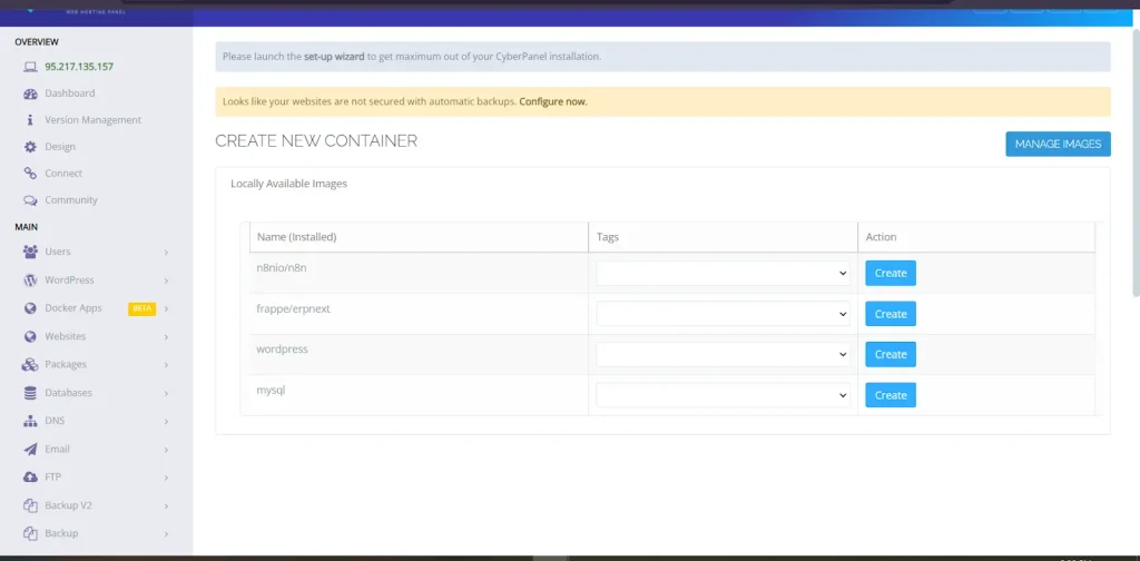 creating container