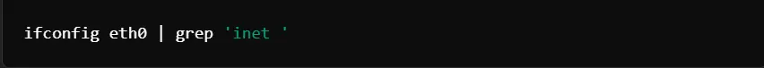 ifconfig command on linux for IP address