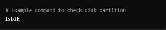 checking disk partition