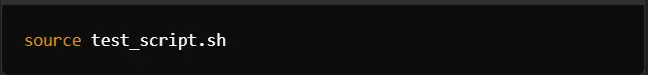 using Linux source command in the current shell