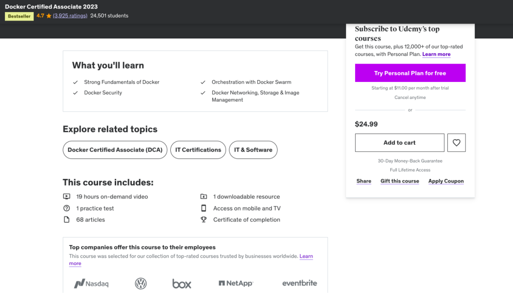 Docker-certified-associate-course-on-Udemy