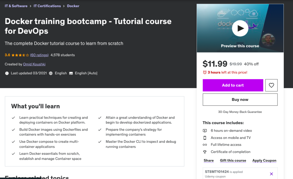 Docker training bootcamp - Tutorial course for DevOps