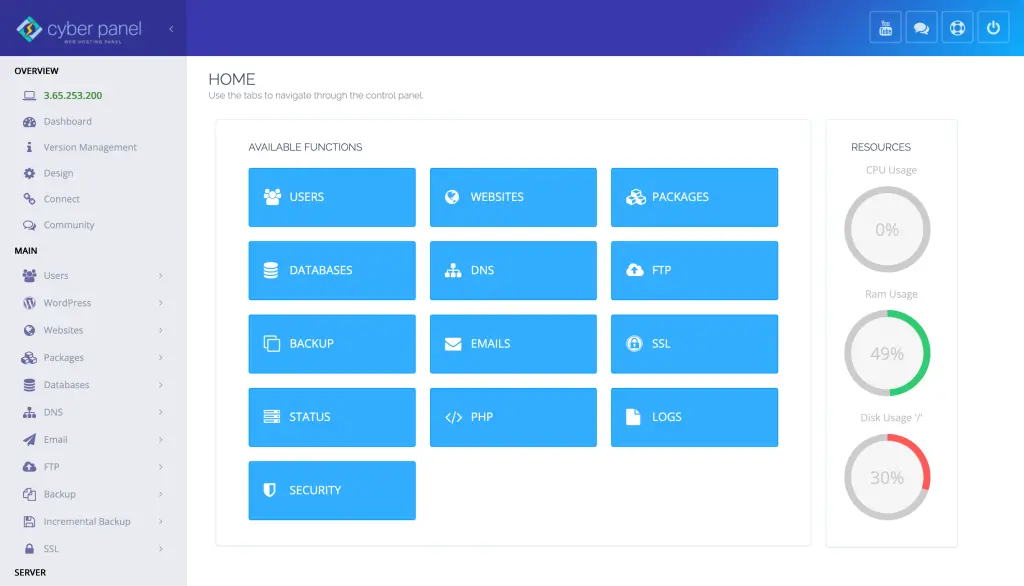 CyberPanel in WordPress Page vs Custom post type