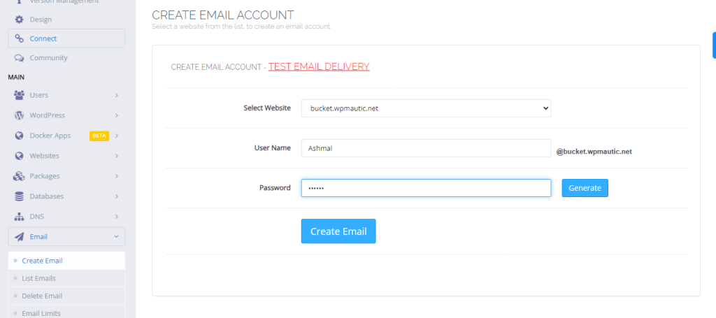 Create Email with CyberPanel