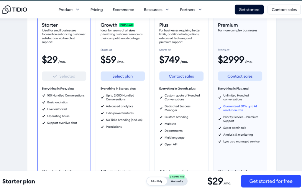 Tidio-pricing