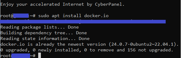 docker installation output