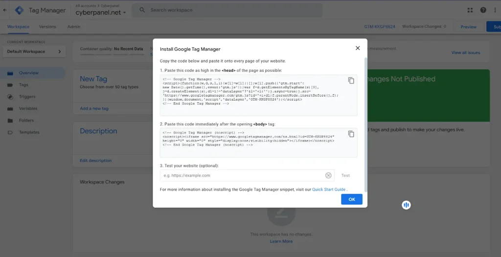 installing Google Tag Manager