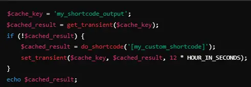 cache shortcode