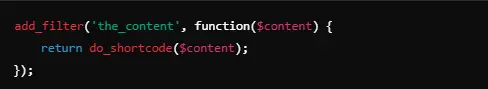 using do_shortcode within content filters
