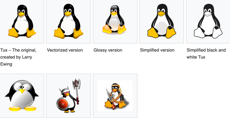 Multiple version of The LINUX TUX PENGUIN-2025