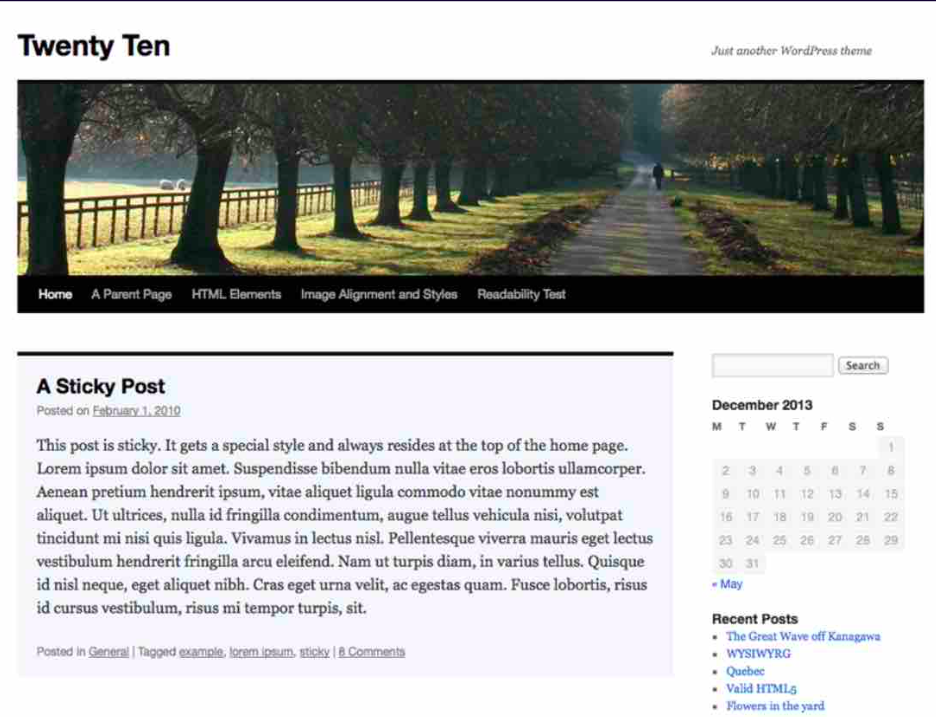 WordPress version 3.x-Default-theme-twenty-ten-2025