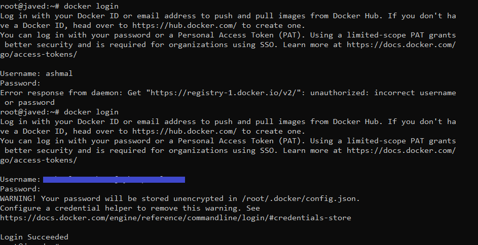 docker login