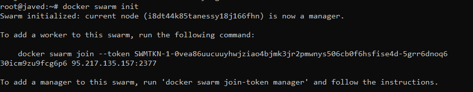 docker swarm init