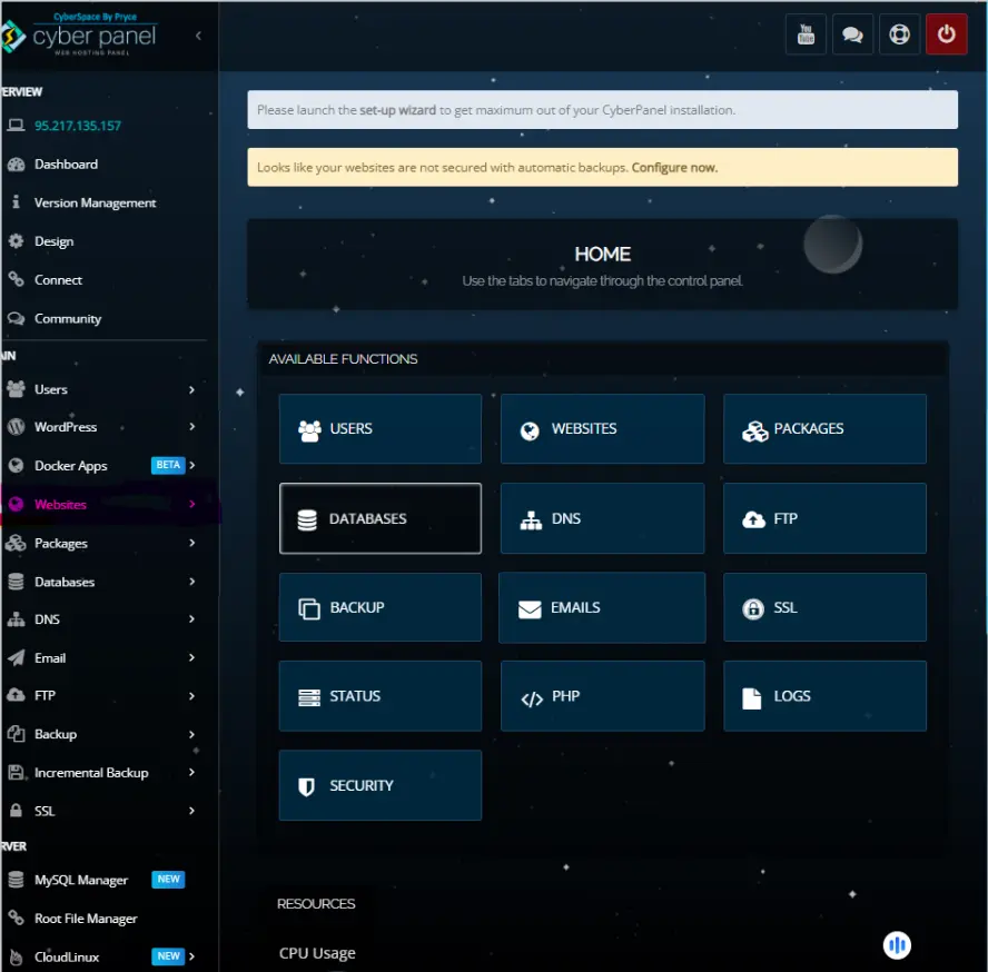 Role of CyberPanel