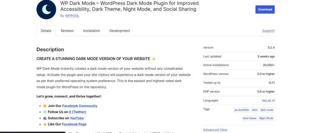 WP Dark Mode Plugin