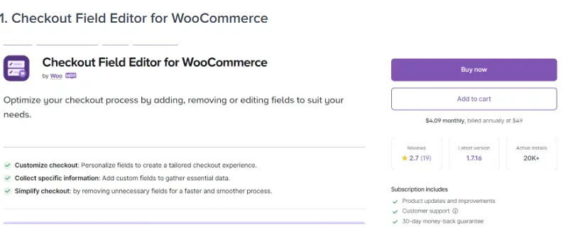 Checkout field editor for WooCommerce