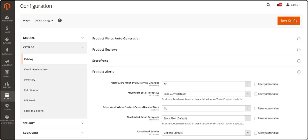 Activating stock alerts establish