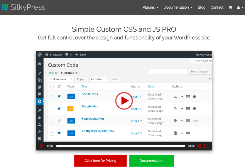 simple custom CSS and JS Pro-BEST-WORDPRESS-PLUGIN-FOR-ADDING-CODE-LANDING PAGE.