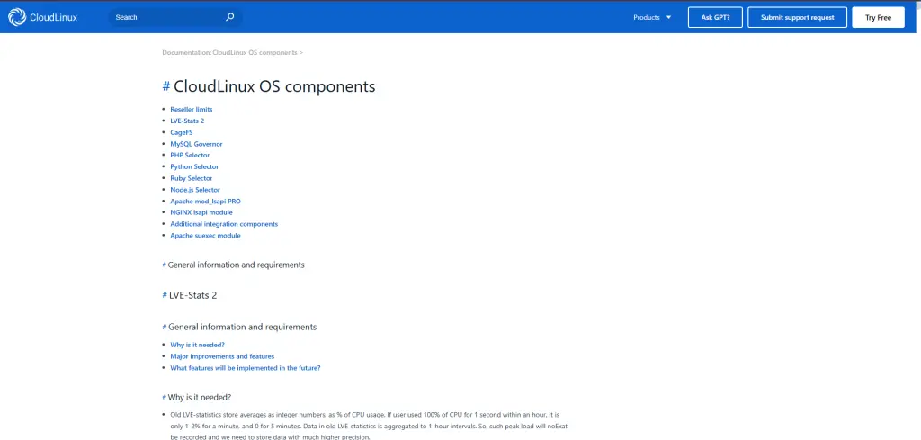 CloudLinux OS Components