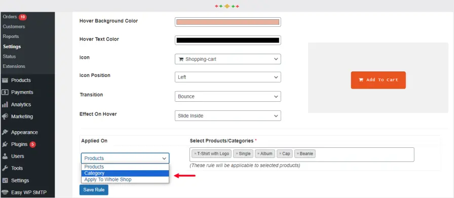 how to add custom button to cart page in woocommerce