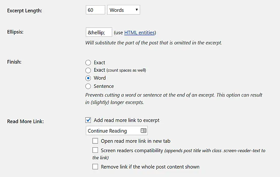 adjusting excerpt length
