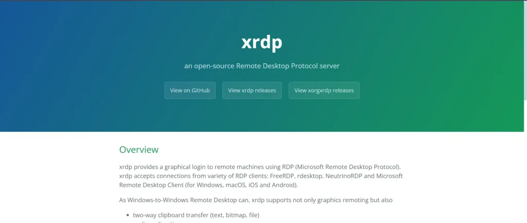 XRDP- Remote Desktop Protocol Linux