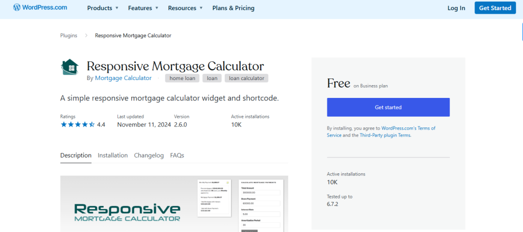 responsive mortgage calculator