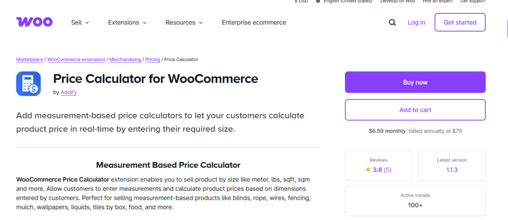 woocommerce price calculator