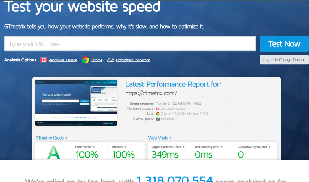 gtmetrix-best-UI-performance-testing-tools-guide-for-2025