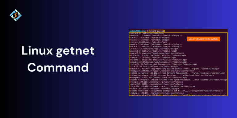 Linux getnet command