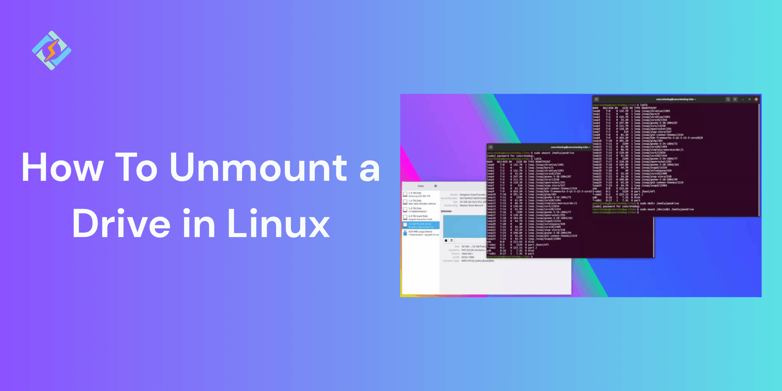 unmount a drive in linux