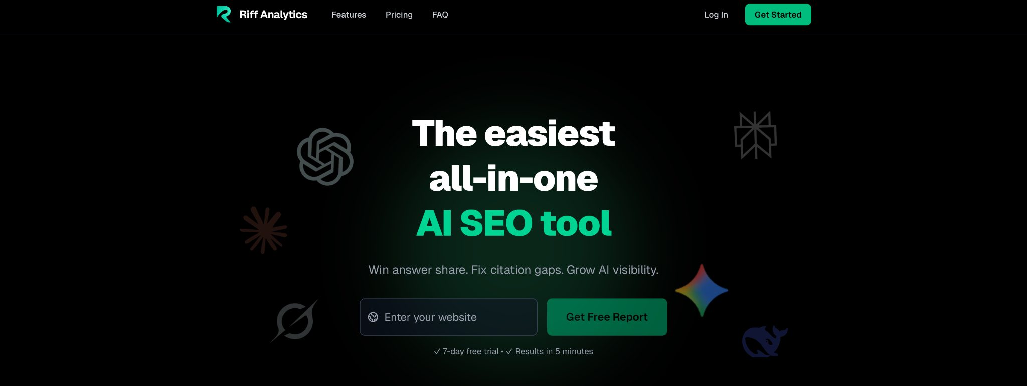Riff Analytics Homepage Screenshot