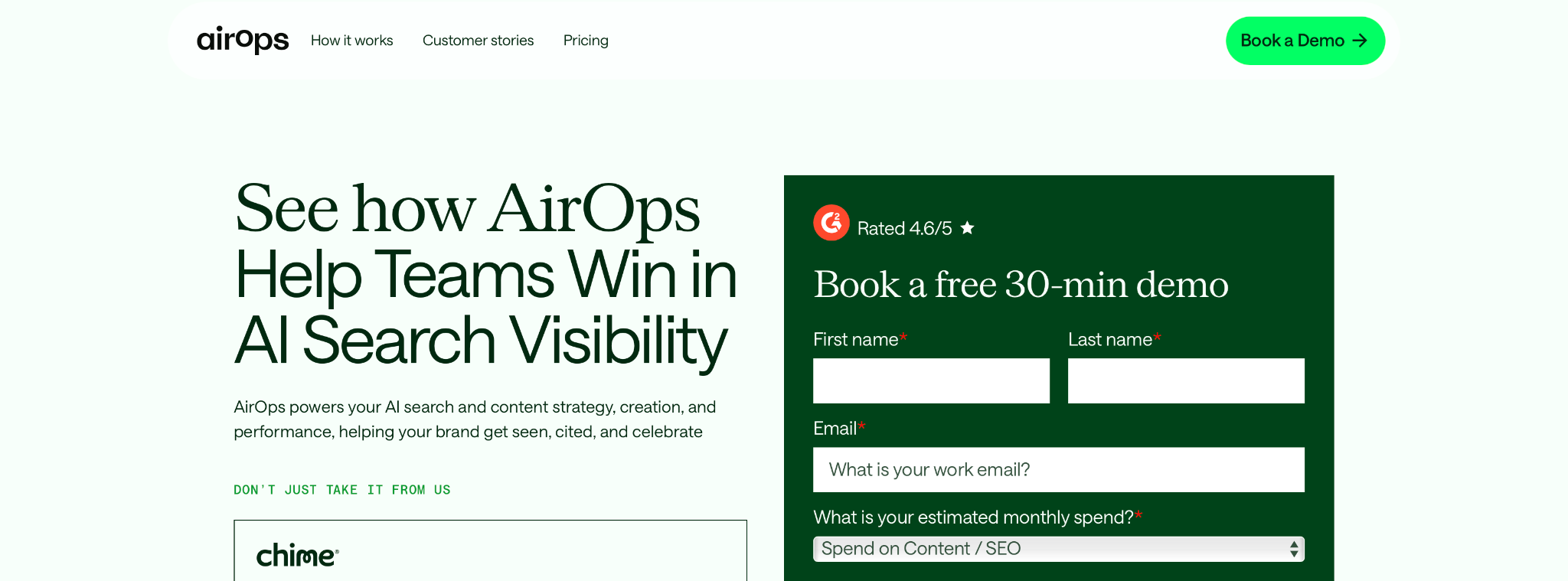 AirOps Homepage Screenshot