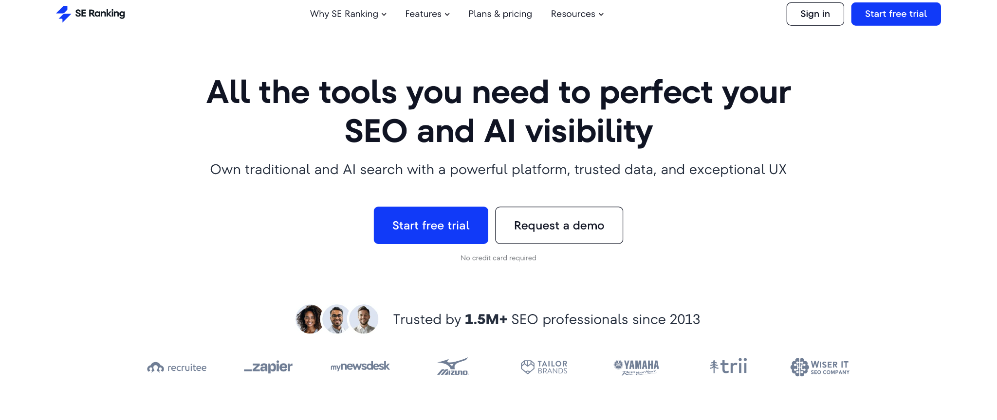 SE Ranking Homepage Screenshot